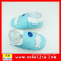 New Year New Design blue and white fish embroidered cow leather soft Australian made products with baby shoes
